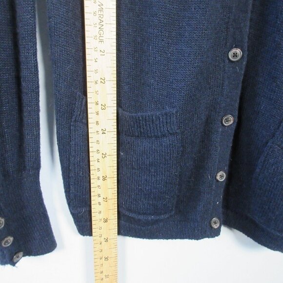 Club Monaco Cardigan Women S Blue Alpaca Wool Button Up Knit Pockets Classic 198 - Picture 11 of 11